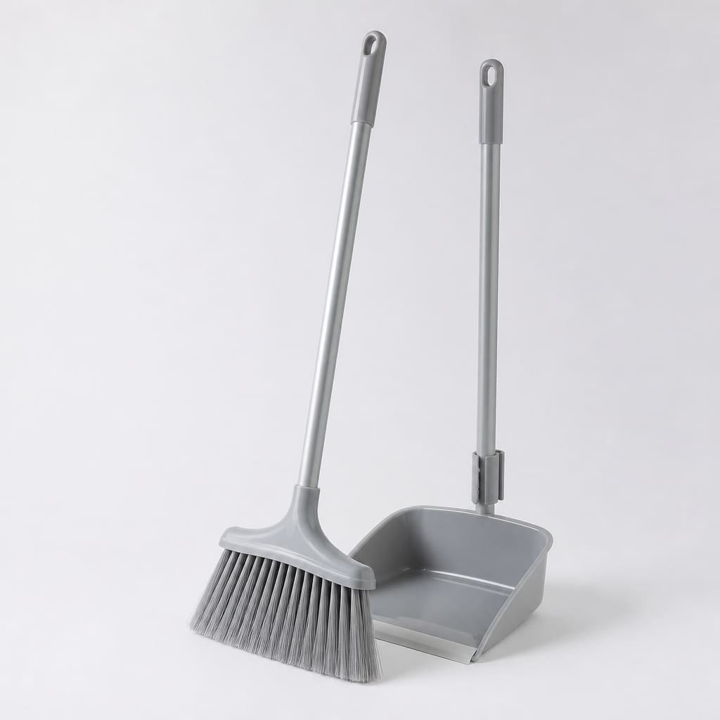 Household broom and dustpan set