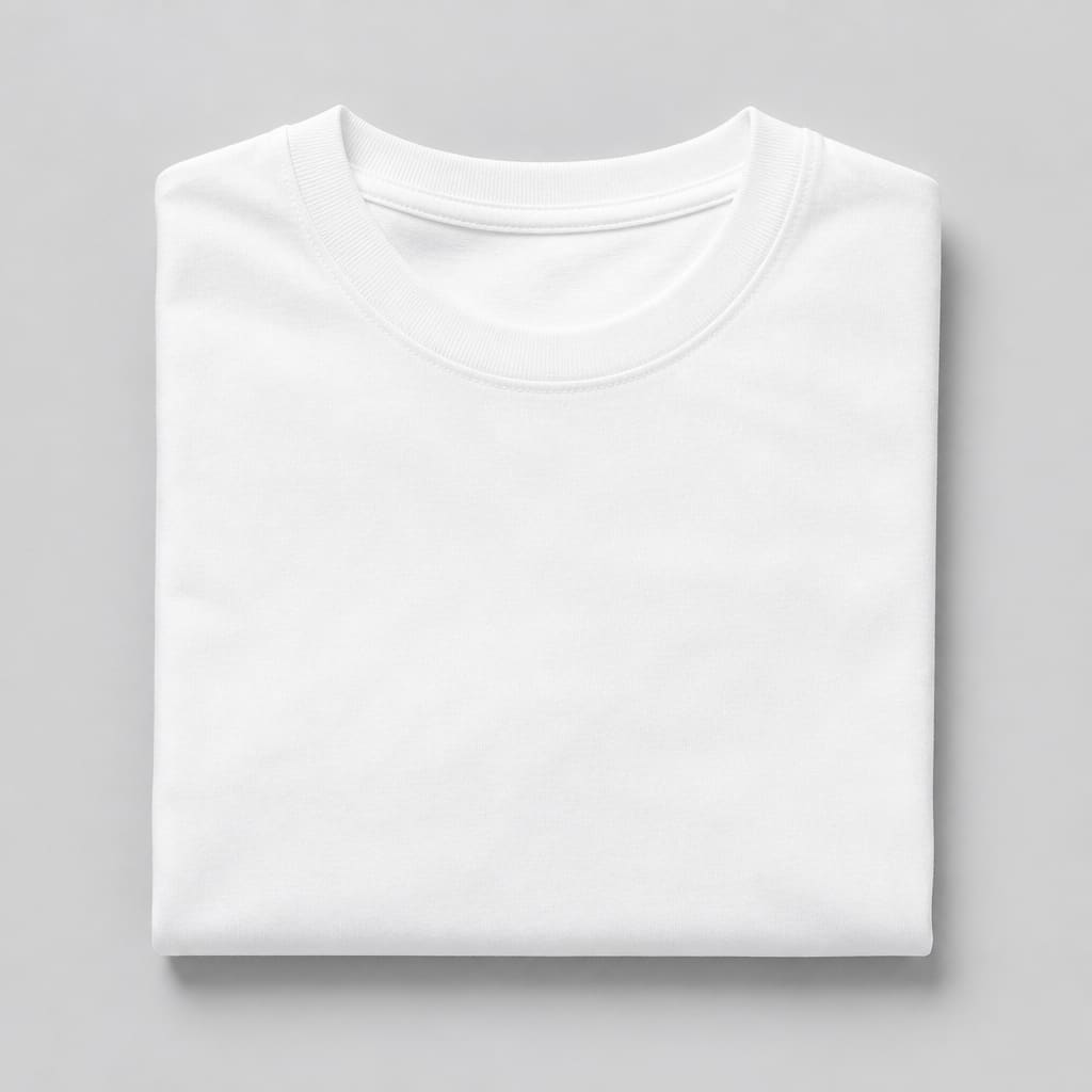 Plain cotton crewneck T-shirt